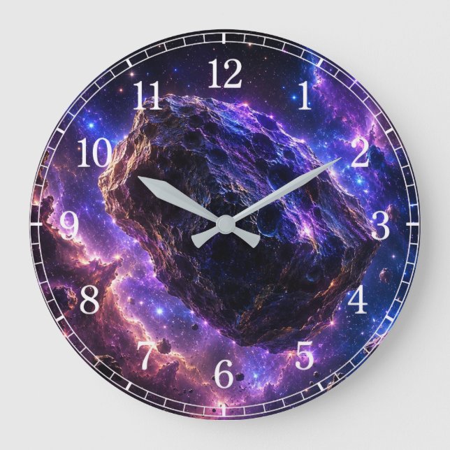 Asteroid Wall Clock — Space-Inspired Design (Front)