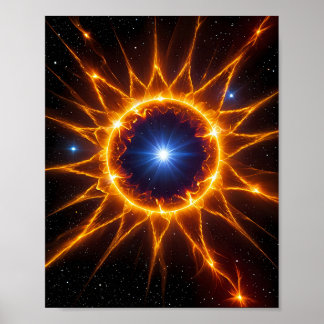Asteroids near Supernova Explosion Poster