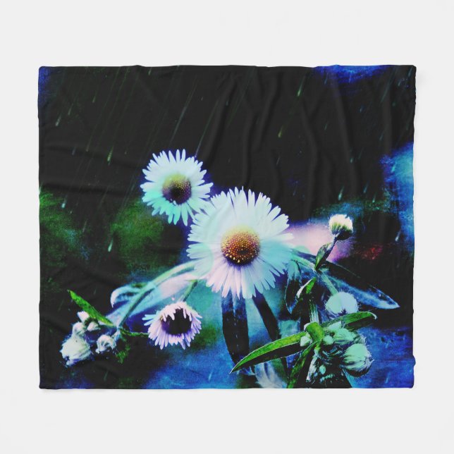 Asters Aglow  Fleece Blanket (Front (Horizontal))