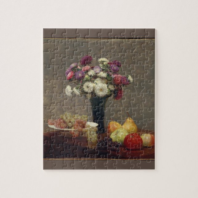 Asters and Fruit on a Table Henri Fantin-Latour Jigsaw Puzzle (Vertical)