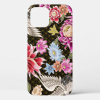 Asters Cranes: Painted Seamless Japanese Style