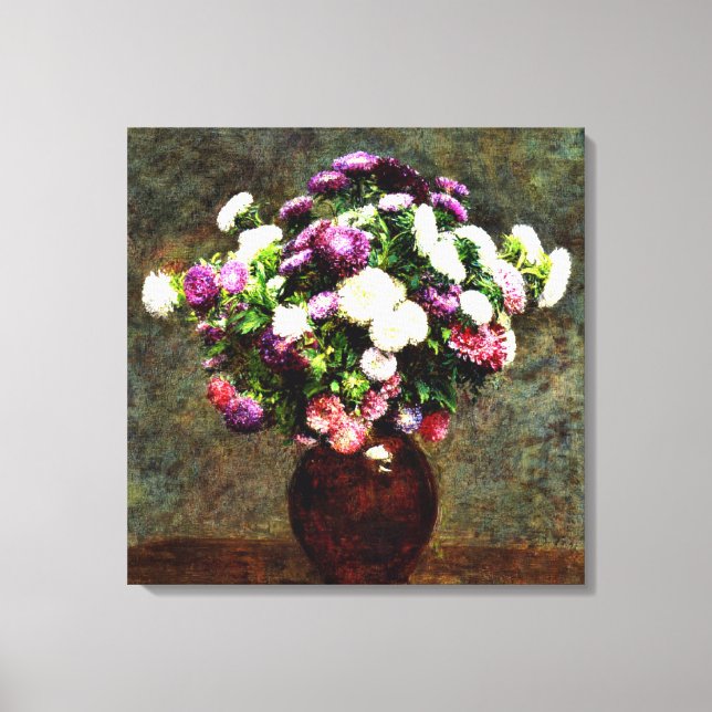 Asters in a Vase Canvas Print (Front)