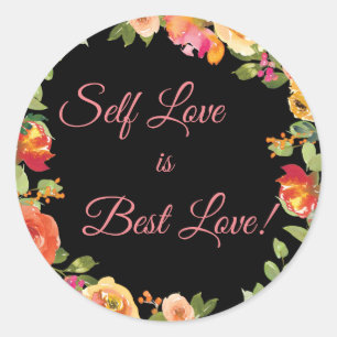 Asthestic Floral black selflove Sticker