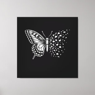 Asthetic black and white,pleasing butterfly canvas print