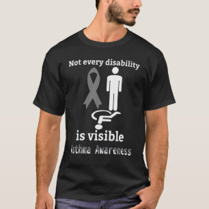 Asthma Awareness Grey Ribbon Support T-Shirt