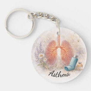 Asthma Awareness Keychain   Botanical Lung Art