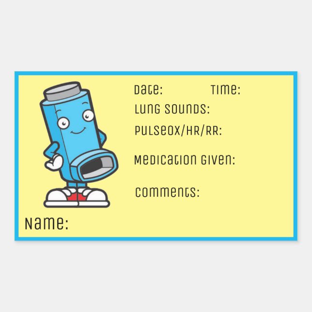 Asthma Medication School Nurse Rectangular Sticker (Front)