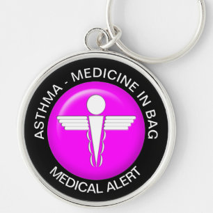 ASTHMA - MEDICINE  Medical Alert - Button Keychain