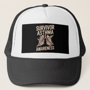 Asthma Survivor Floral Lungs Awareness Support Trucker Hat