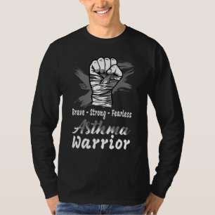 Asthma Warrior Fighter Grey Ribbon Support T-Shirt