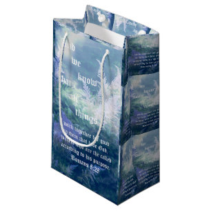 Astilbe Blue Mist Romans 8:28 Small Gift Bag