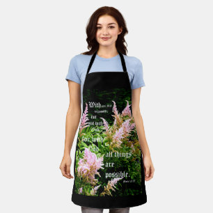 Astilbe with Mark 10:27 Apron