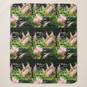 Astilbe with Mark 10:27 Sherpa Blanket