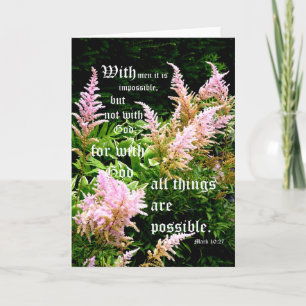 Astilbe with Mark 10:27 Thank You Card