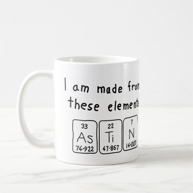 Astin periodic table name mug (Left)