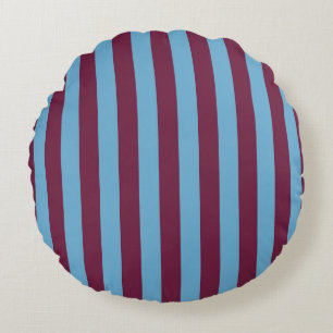 Aston Villa stripes football club colors premier l Round Cushion