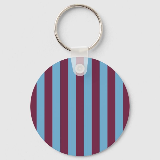 Aston Villa stripes football club colours premier  Key Ring (Front)