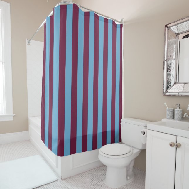 Aston Villa stripes football club colours premier  Shower Curtain (In Situ)
