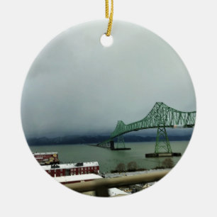 Astoria-Megler Bridge, Astoria, Oregon Ceramic Tree Decoration