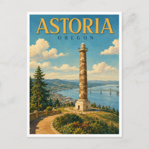Astoria Oregon Astoria Column GeoSaga Postcard
