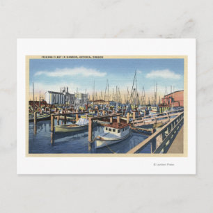 Astoria, Oregon - Fishing Fleet in Harbour Postcard
