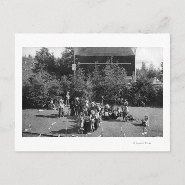 Astoria, Oregon Indian War Dance at Centennial Postcard (Front)