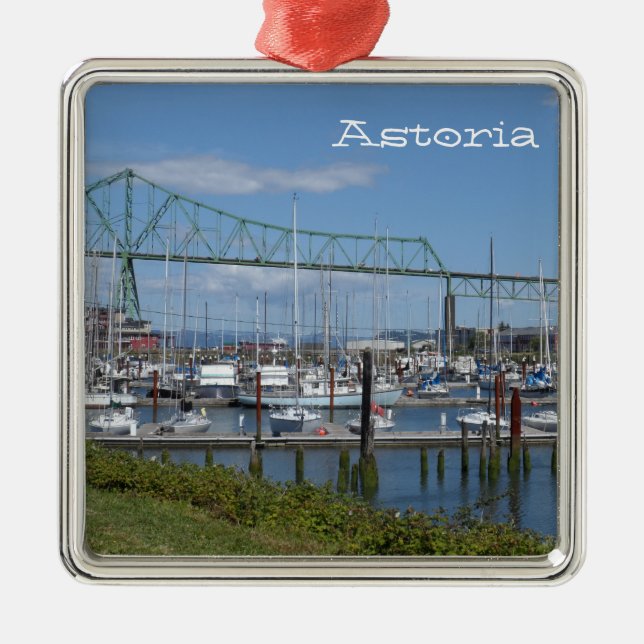 Astoria, Oregon Metal Tree Decoration (Front)
