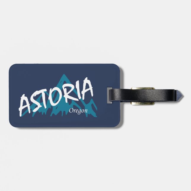 Astoria Oregon Mountains Luggage Tag (Back Horizontal)