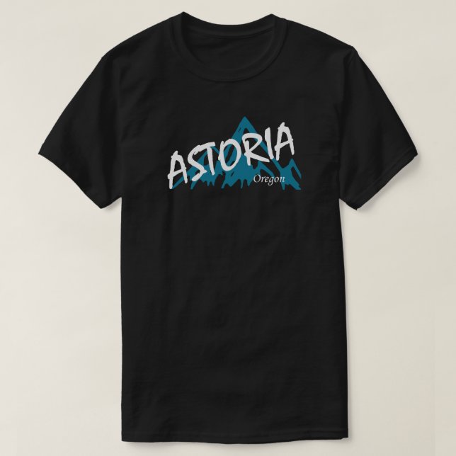 Astoria Oregon Mountains T-Shirt (Design Front)