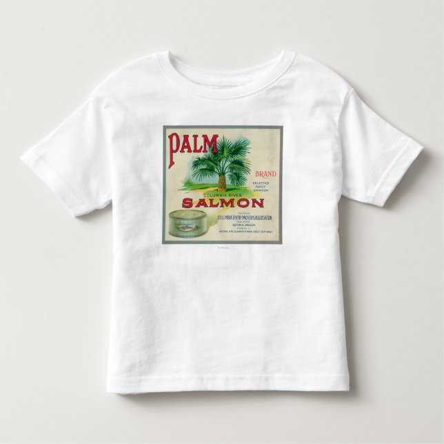 Astoria, Oregon - Palm Salmon Case Label Toddler T-Shirt (Front)