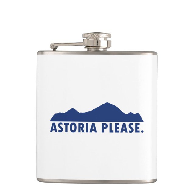 Astoria Oregon Please Hip Flask (Front)