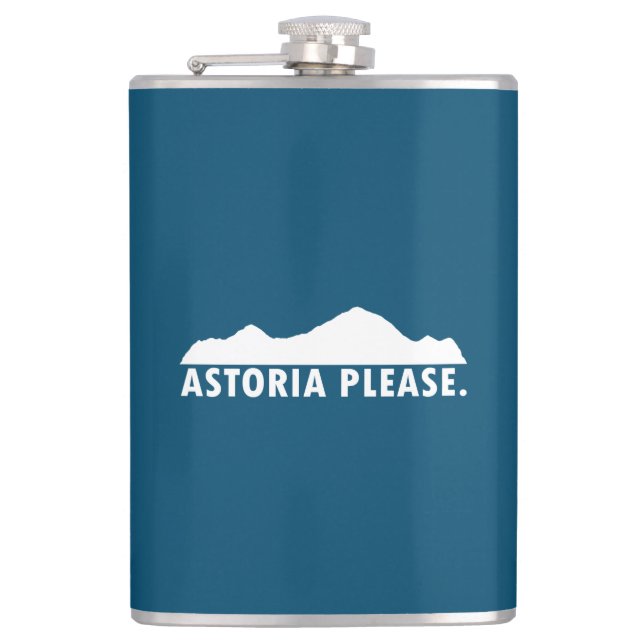Astoria Oregon Please Hip Flask (Front)