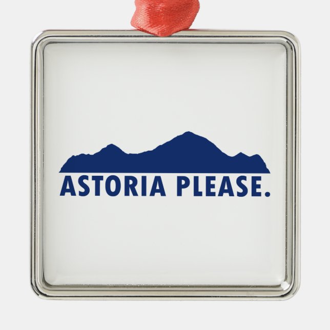 Astoria Oregon Please Metal Tree Decoration (Front)