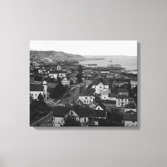 Astoria, Oregon Town View Looking West Canvas Print (Front)