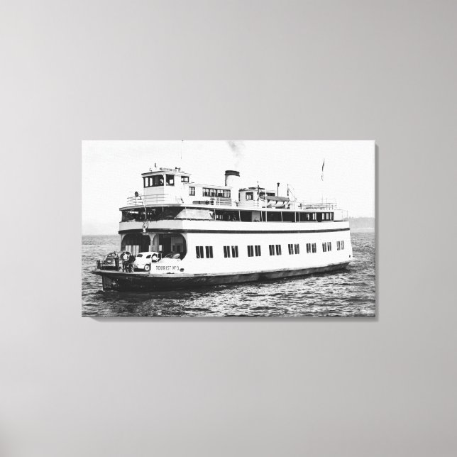 Astoria, Oregon View of Ferry Astoria Photograph Canvas Print (Front)
