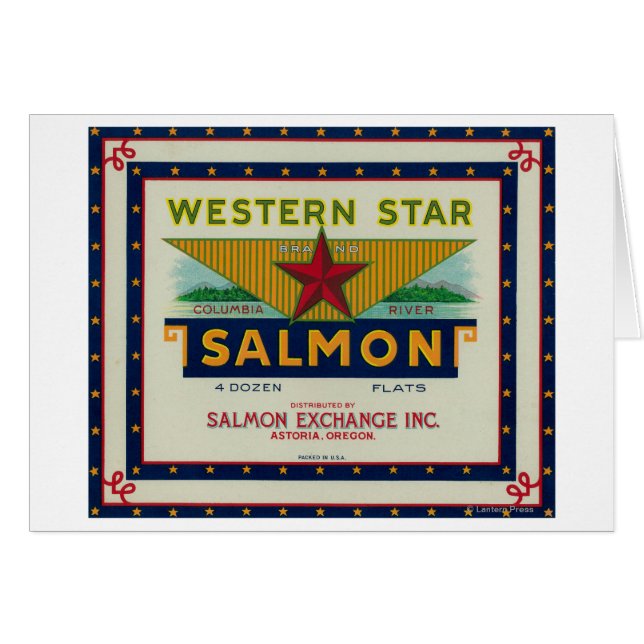 Astoria, Oregon - Western Star Salmon Case Label (Front Horizontal)