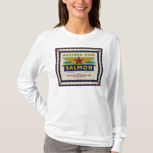 Astoria, Oregon - Western Star Salmon Case Label T-Shirt