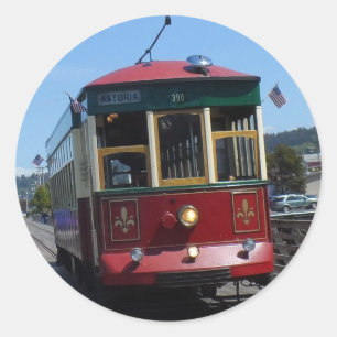 Astoria Riverfront Trolley Classic Round Sticker