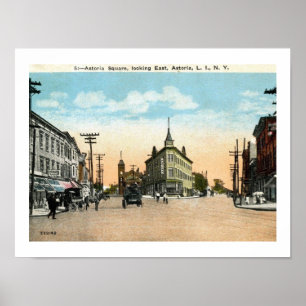 Astoria Square, Astoria, Queens, New York Vintage Poster