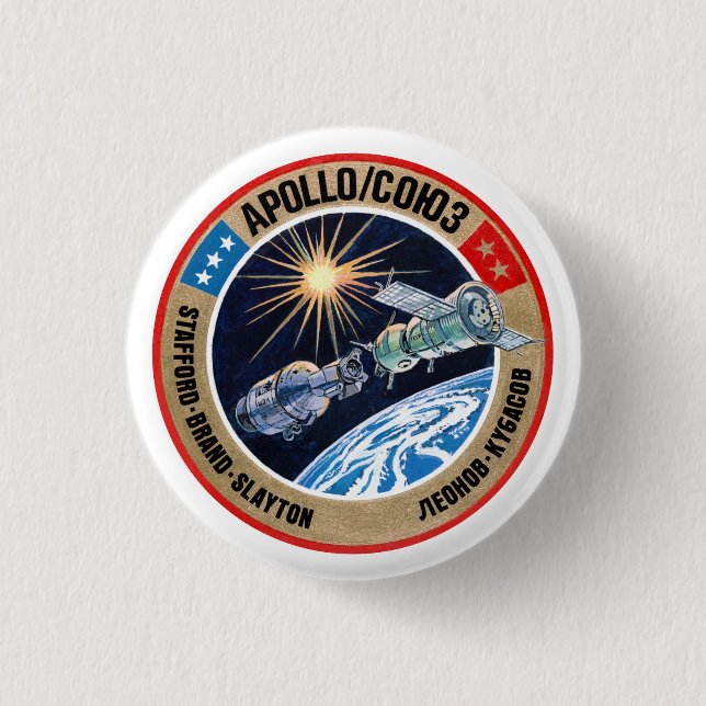 ASTP (Mission Patch)  3 Cm Round Badge (Front)