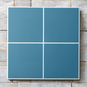 Astral Blue Chequered Modern Monochrome Bold Tile