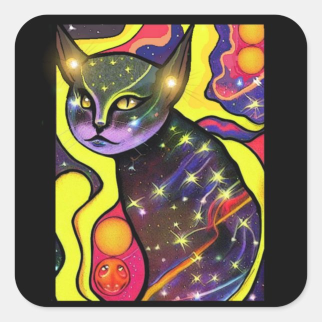 Astral Cat- Square Sticker (Front)