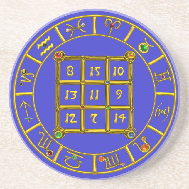 ASTRAL CODE / MAGIC SQUARE 33 ,blue Coaster (Front)