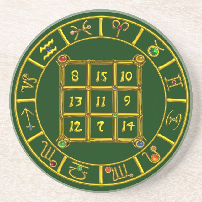 ASTRAL CODE / MAGIC SQUARE 33 ,green Coaster (Front)