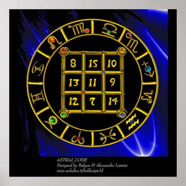 ASTRAL CODE,MAGIC SQUARE 33 Zodiac Astrology Chart (Front)
