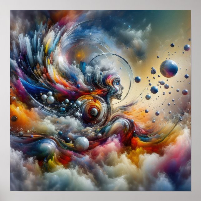 Astral Dance - Abstract Woman - Surreal Art Poster (Front)