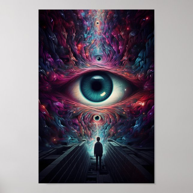 Astral Gaze Optical Illusion Poster (Front)