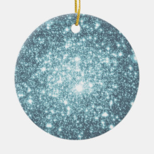 Astral Glitter Blue Elegance Christmas Ornaments