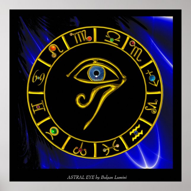 ASTRAL HORUS EYE ,BLUE TALISMAN Astrology Chart (Front)