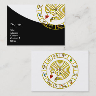 ASTRAL LABYRINTH,ASTROLOGY CHART Black White Business Card